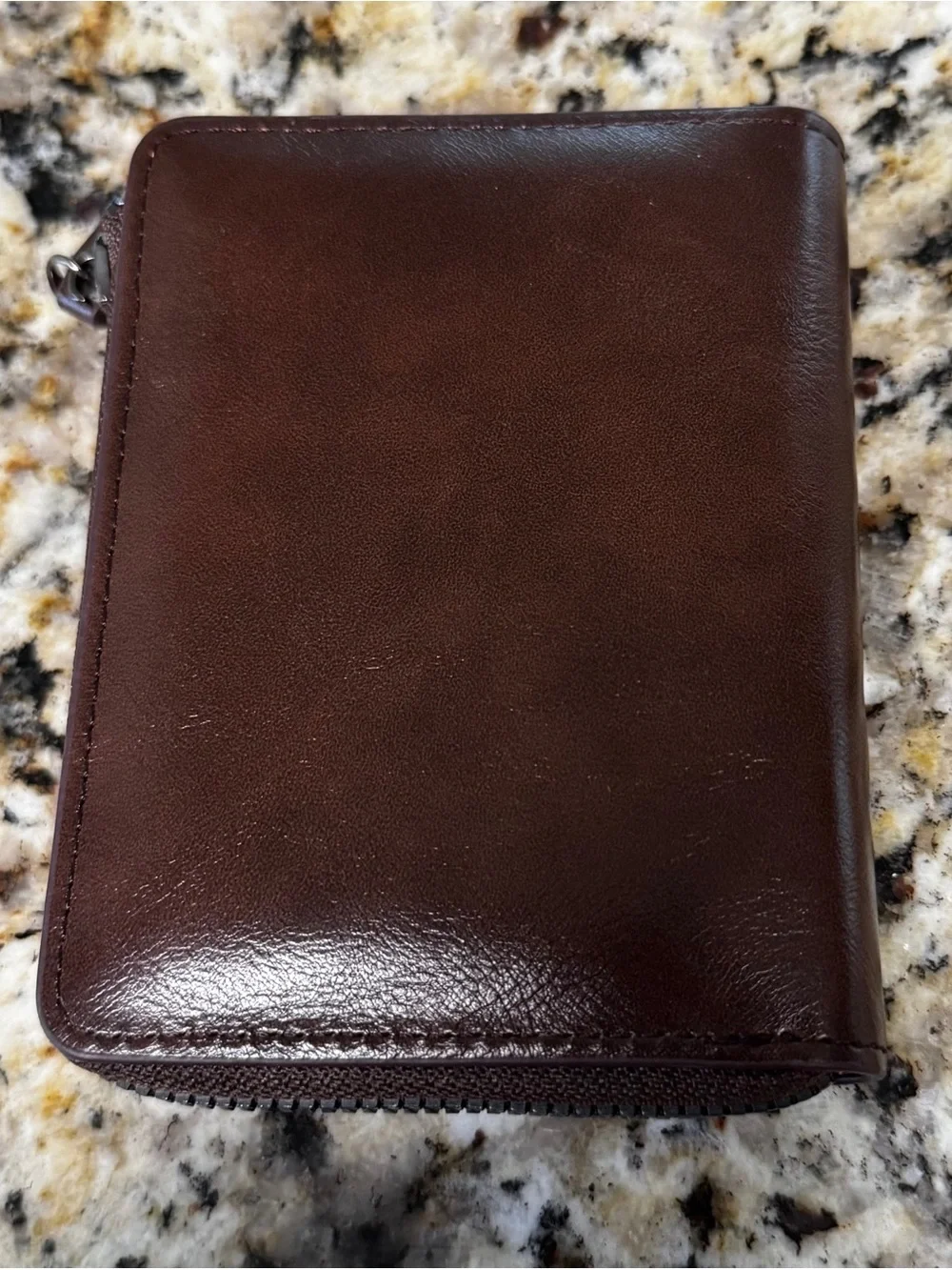 AIKS Kangaroo Brown Zip Around Bifold Wallet NWOT